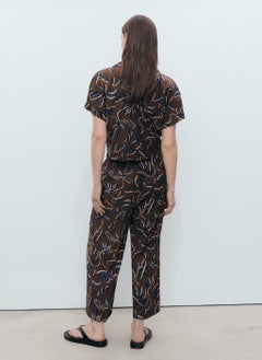 MANGO Printed Crop Shirt With Knot Detail  - Image 2