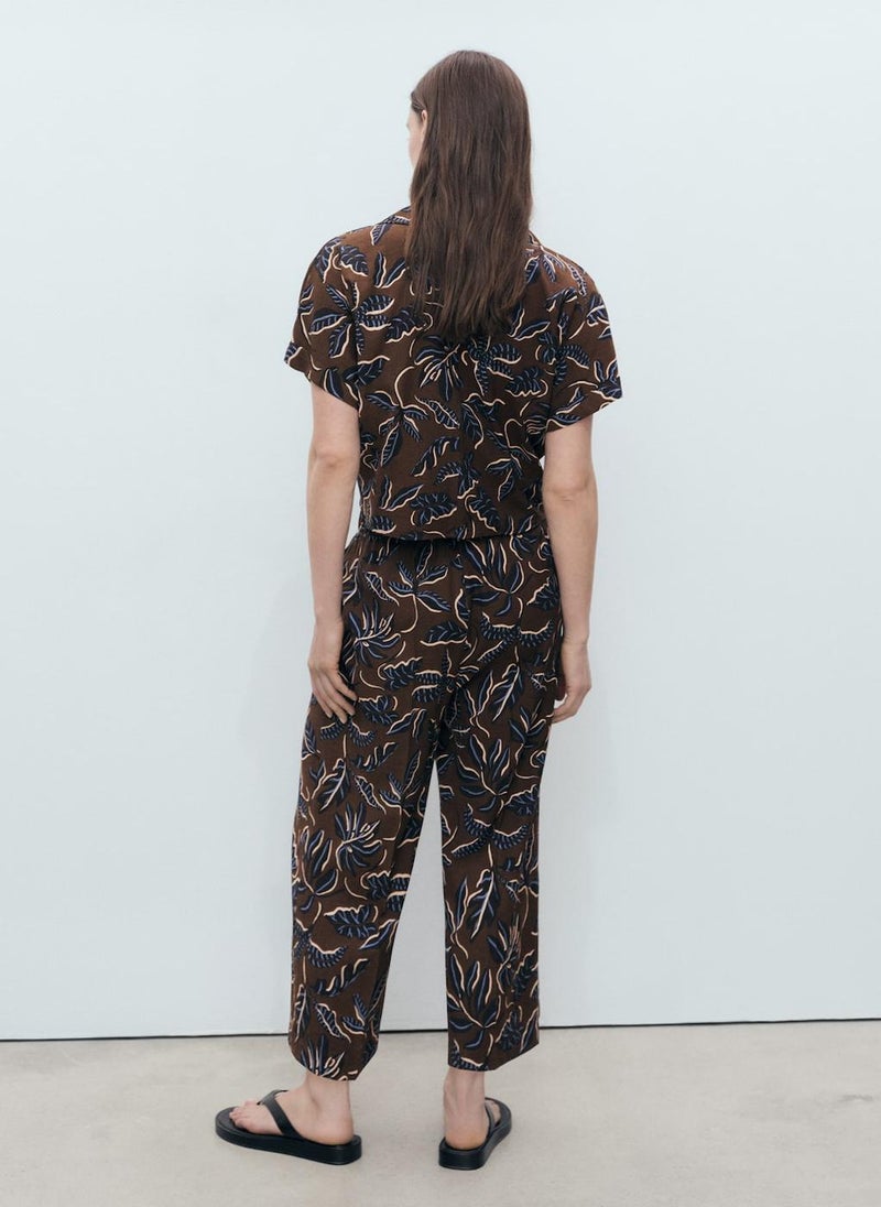 MANGO Printed Crop Shirt With Knot Detail  - Image 2
