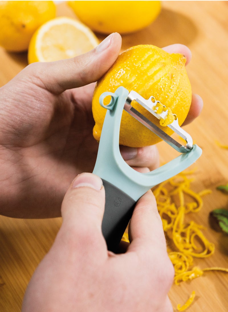 بيرجوف بيرجهوف- مقشرة على شكل حرف Y مع مبشرة - شفرة حادة من الفولاذ المقاوم للصدأ - تنزلق عبر أصعب القشور - مزيل لعيوب البطاطس مدمج في المبشرة- منتج بلجيكي - Image 3