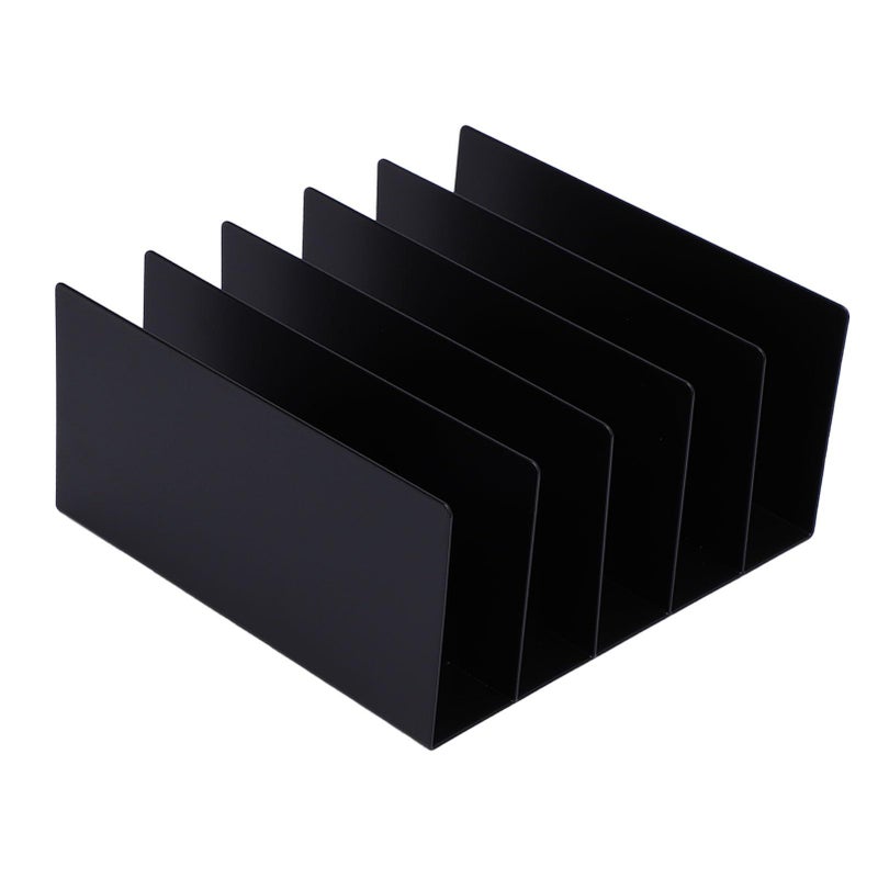 Iron Desktop File Sorter 5 Compartments Portable Layered Organizer For Home Office Documents - Image 3