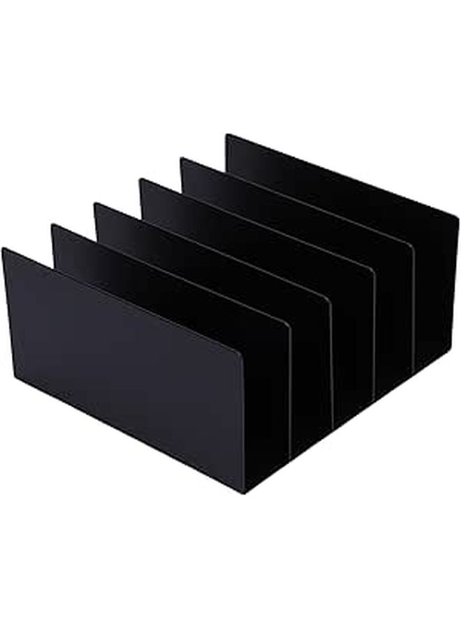 Iron Desktop File Sorter 5 Compartments Portable Layered Organizer For Home Office Documents - Image 1