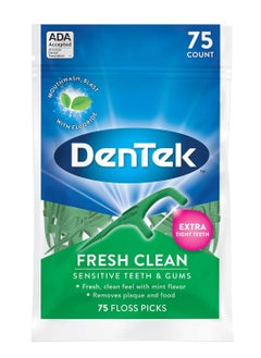Dentek DenTek Fresh Clean Floss Picks, For Extra Tight Teeth, 75 Count  - Image 1