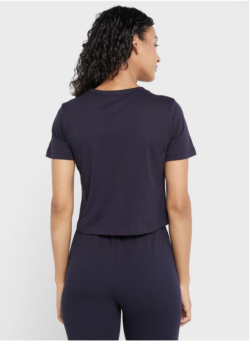 U.S. Polo Assn. - Crew Neck Logo Crop Top - Image 1