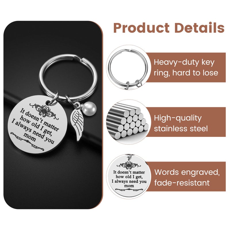 iJuqi Mother's Day Gifts from Daughter Son for Mom Birthday Valentine's Day Christmas Gifts Mom Keychain Mother Keyring - Image 3