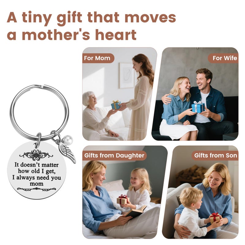 iJuqi Mother's Day Gifts from Daughter Son for Mom Birthday Valentine's Day Christmas Gifts Mom Keychain Mother Keyring - Image 5