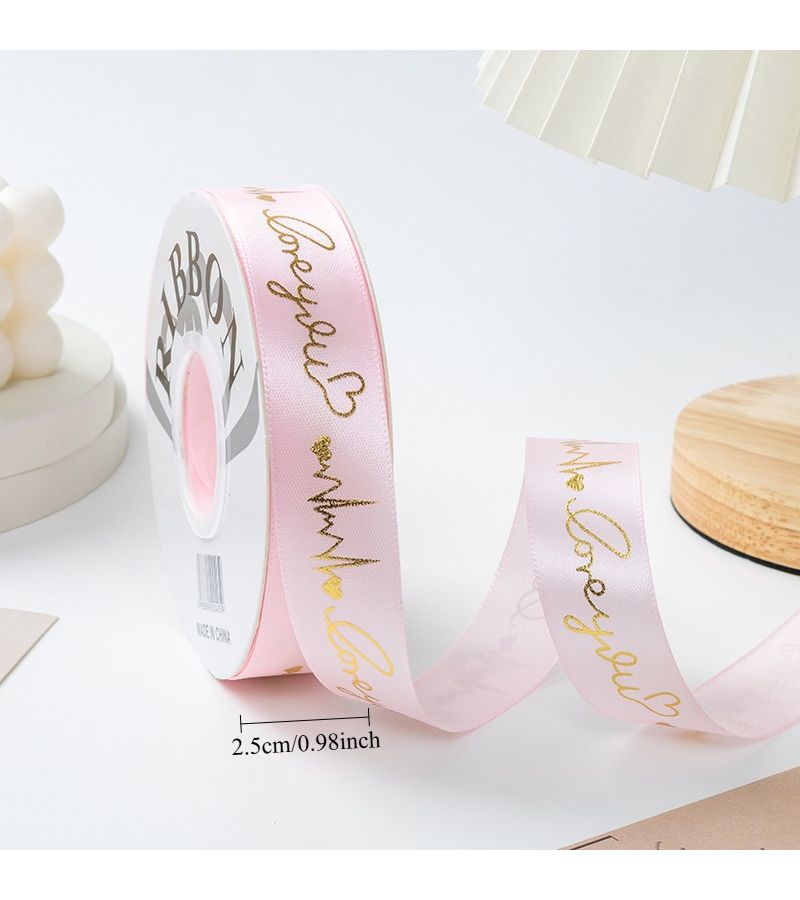 1 Roll 1141.73 Inch Black Hot Stamp Love Heart Ribbon Plastic Coated Bow Making Craft Roll for Wedding Bouquets Valentine Gifts Party Decorations Birthdays - Image 2