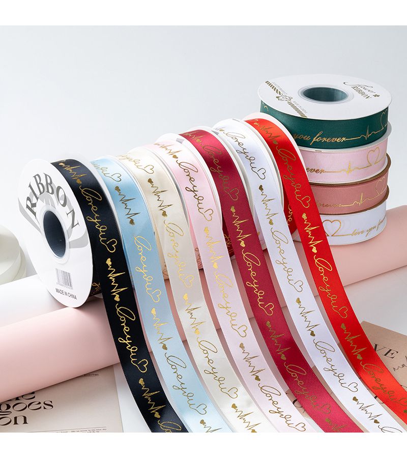1 Roll 1141.73 Inch Black Hot Stamp Love Heart Ribbon Plastic Coated Bow Making Craft Roll for Wedding Bouquets Valentine Gifts Party Decorations Birthdays - Image 4
