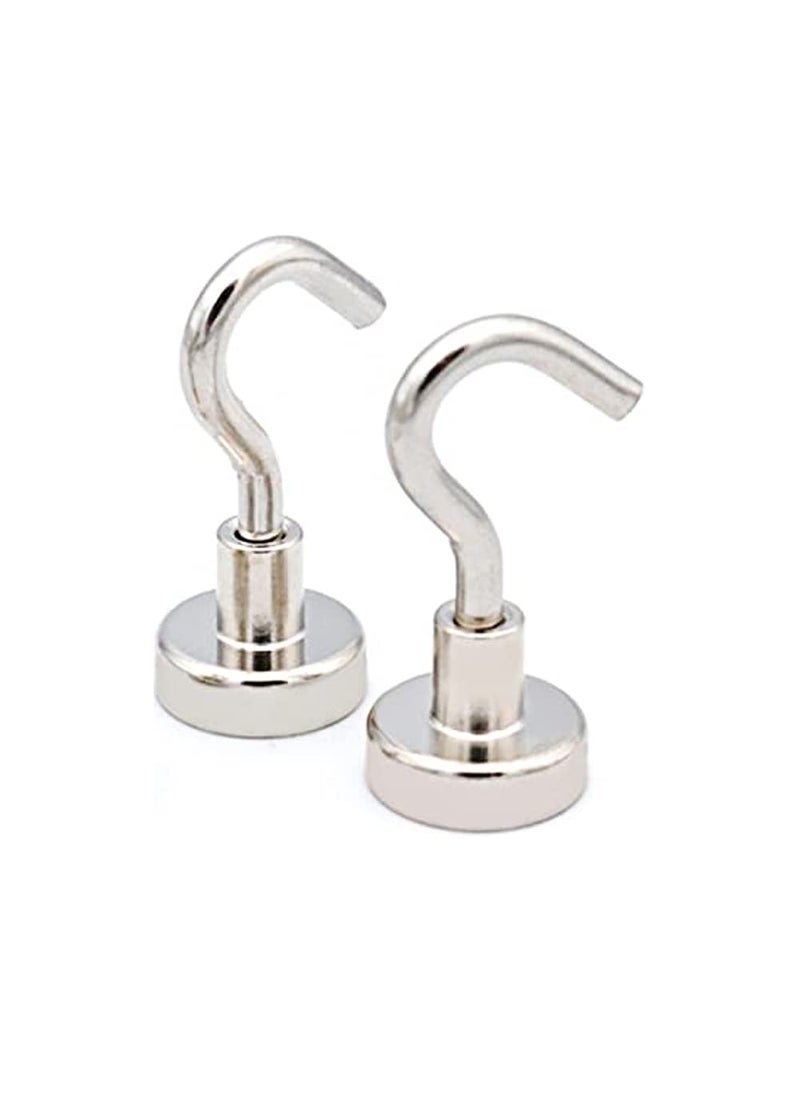 Airlife Airlife Magnetic HooksHeavy Duty Earth Magnets with Hook for Refrigerator Extra Strong Cruise Hook for Hanging Magnetic Hanger for Curtain Grill Office and Kitchen 2 PCS 