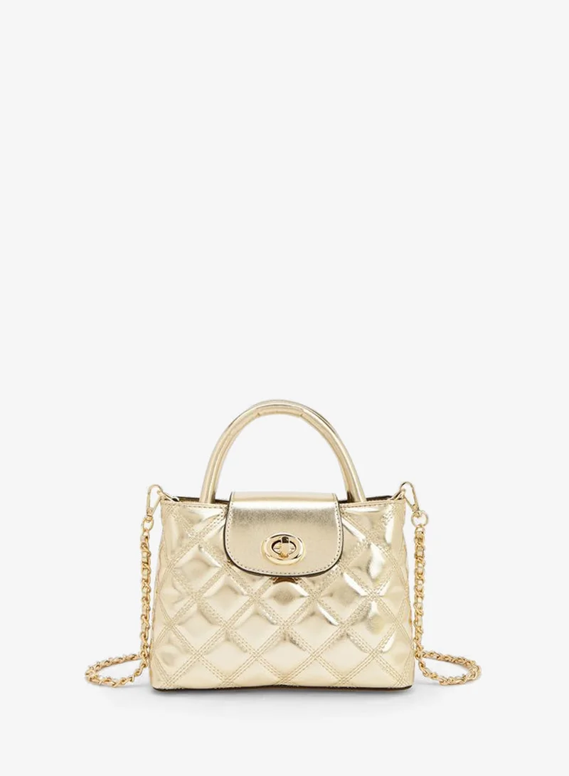 Quilted Crossbody Bag With Chain Strap