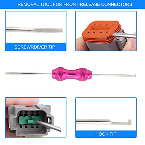 MOCW 706 Pcs for Deutsch DT Connector Kit, Gray 2 3 4 6 8 12 Pin for DT Connectors with Solid Contacts Pick Removal Tool Size 16 Stamped Contacts, for Deutsch Pin Kit - Image 3