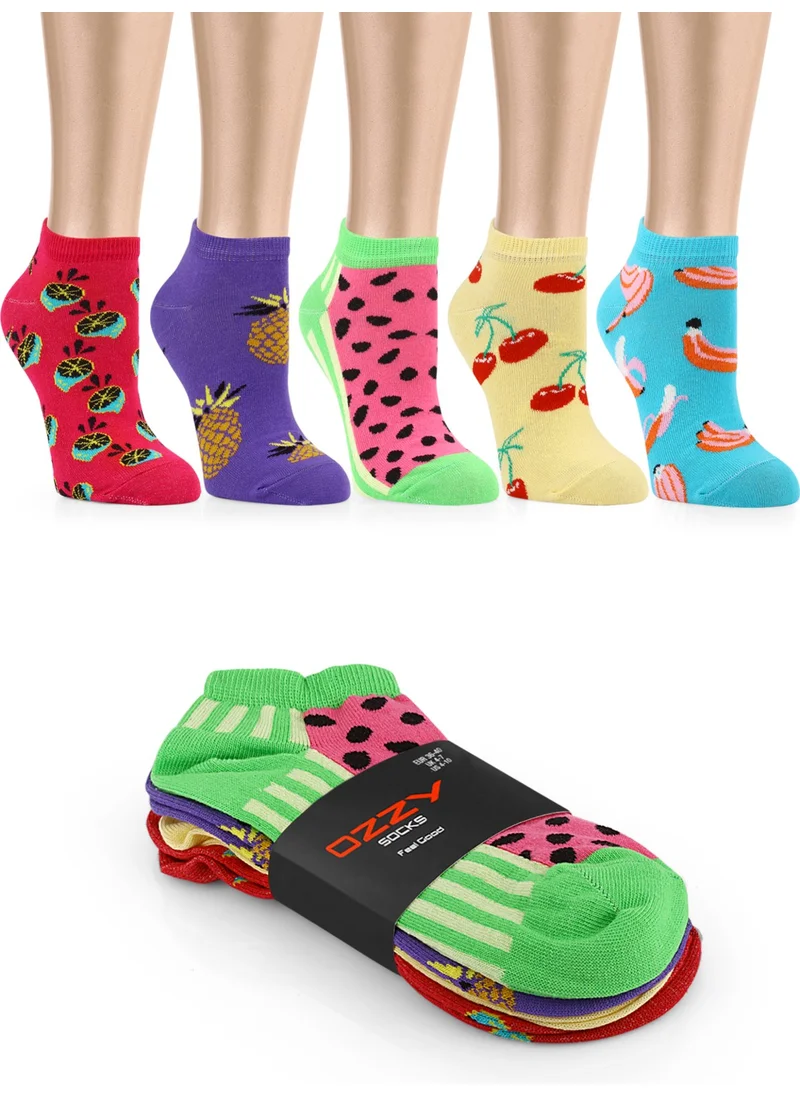 Ozzy Socks 5 Pairs of Fun Patterns Women's Booties Socks OZZYP006