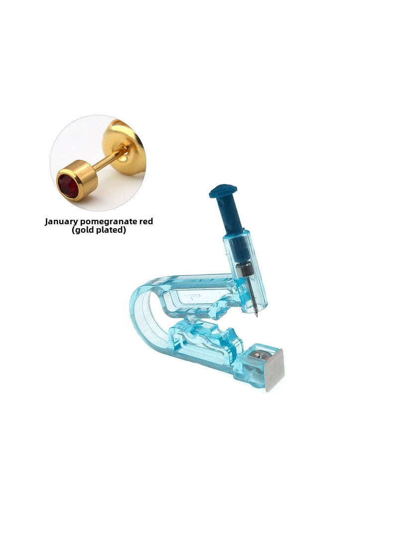 Generic - Sterile Disposable Ear Piercing GunGeneration gold January deep red diamond Generation gold January deep red diamond - Image 1