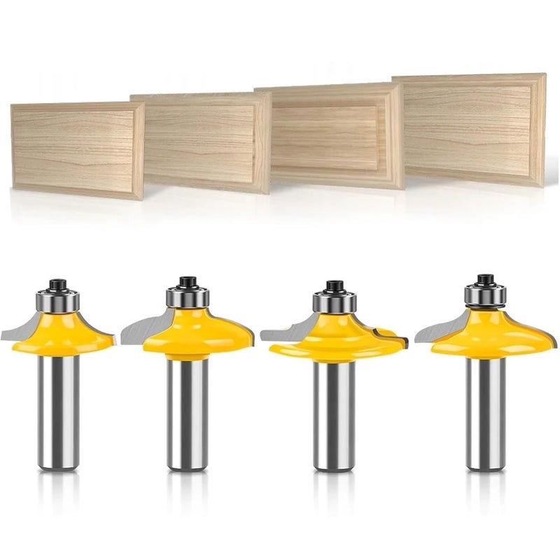 4Pcs 8mm Shank Drawer Front Cabinet Door Woodworking Cutter Bit Set 1 2 Inch - Image 2