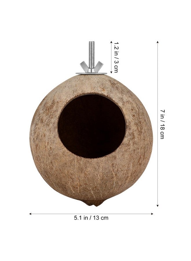 balacoo Coconut Shell Birds Nest- Natural Coconut Shell Bird Nest Keep Warm House Hut Cage for Pet Parrot Parakeet - Image 4