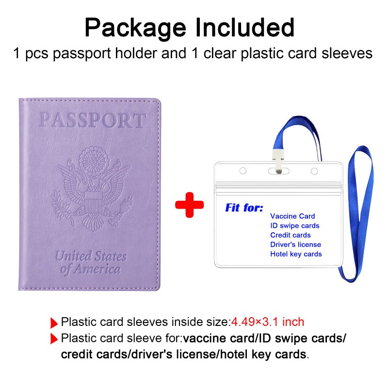 TIGARI Passport Holder for Travel Women Men, PU Leather Passport Wallet Cover Case Sleeve, Waterproof Protected Document Organizer, Family Vacation Plane Cruise Travel Essentials-Purple - Image 5