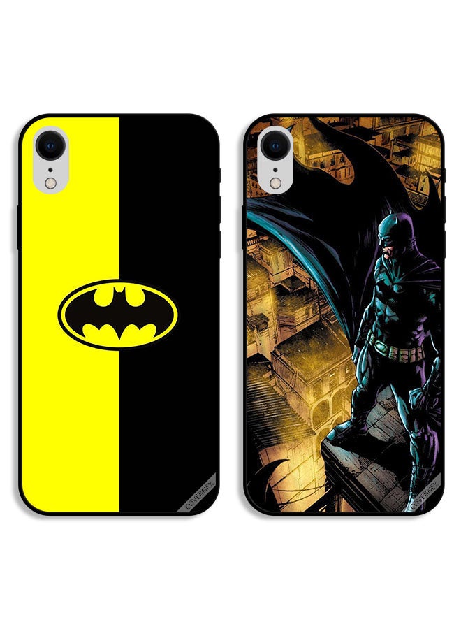 Covernex Two Cases For Apple iPhone XR Protective Covers Batman Logo and Batman in Action - Image 1