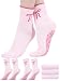 Bunnycool 3 Pairs Cute Pink Bow Pilates Sock with Grips for Women Cotton Non Slip Yoga Grip Crew Sock Workout Ballet GiftPinkBow - Image 2