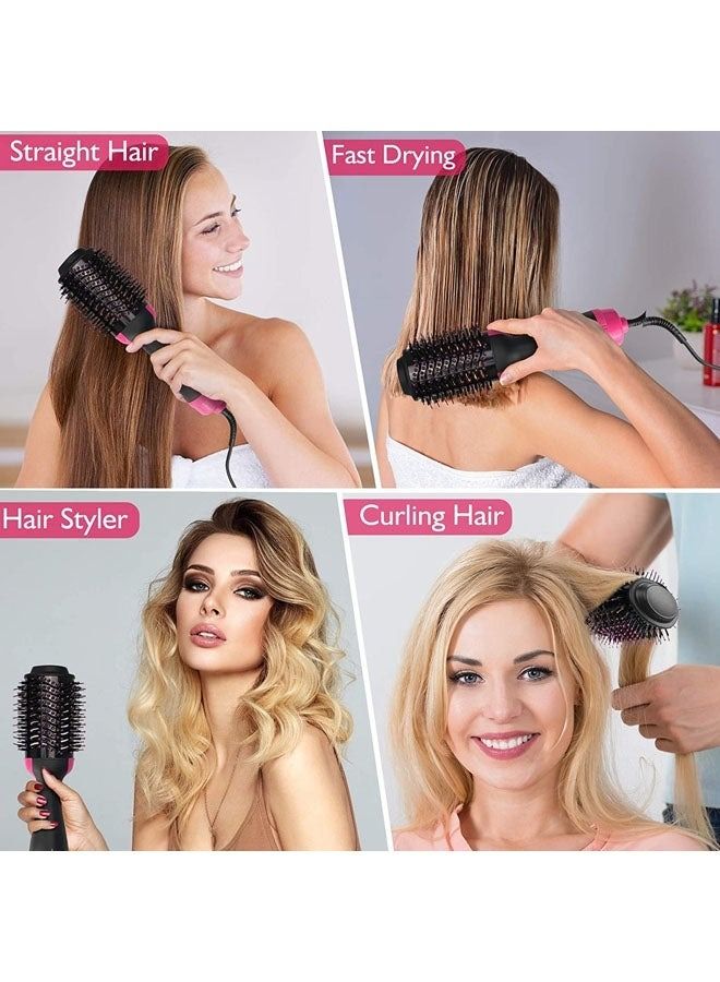 Hot Air Brush Styler and Dryer with Negative Ionic for Straightening, Curling Black/Pink - Image 5