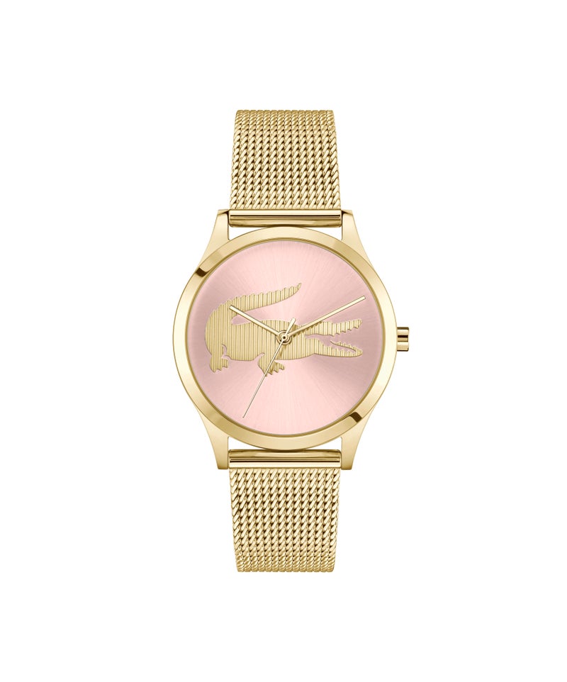 LACOSTE Round Analog Women'S Ionic Plated Thin Gold Steel Case  Watch - Image 3