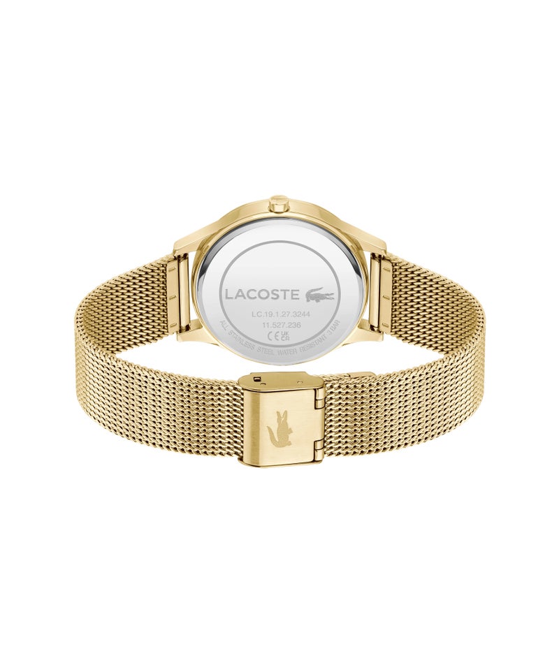 LACOSTE Round Analog Women'S Ionic Plated Thin Gold Steel Case  Watch - Image 2