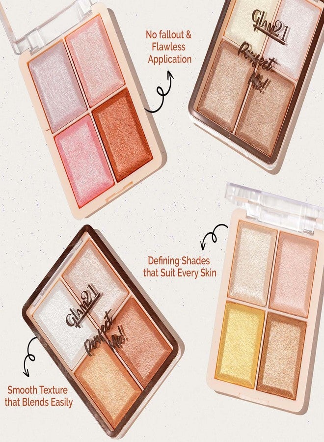 جلام 21 باليت إضاءة وأحمر خدود Glam21 Perfect Me! | تركيبة لامعة فائقة | بودرة إضاءة غنية بالأصباغ سهلة الدمج | مجموعة مكياج وجه خفيفة الوزن تدوم طويلاً تمنحكِ إشراقة متألقة | 6 غرام (اللون 02) - Image 4