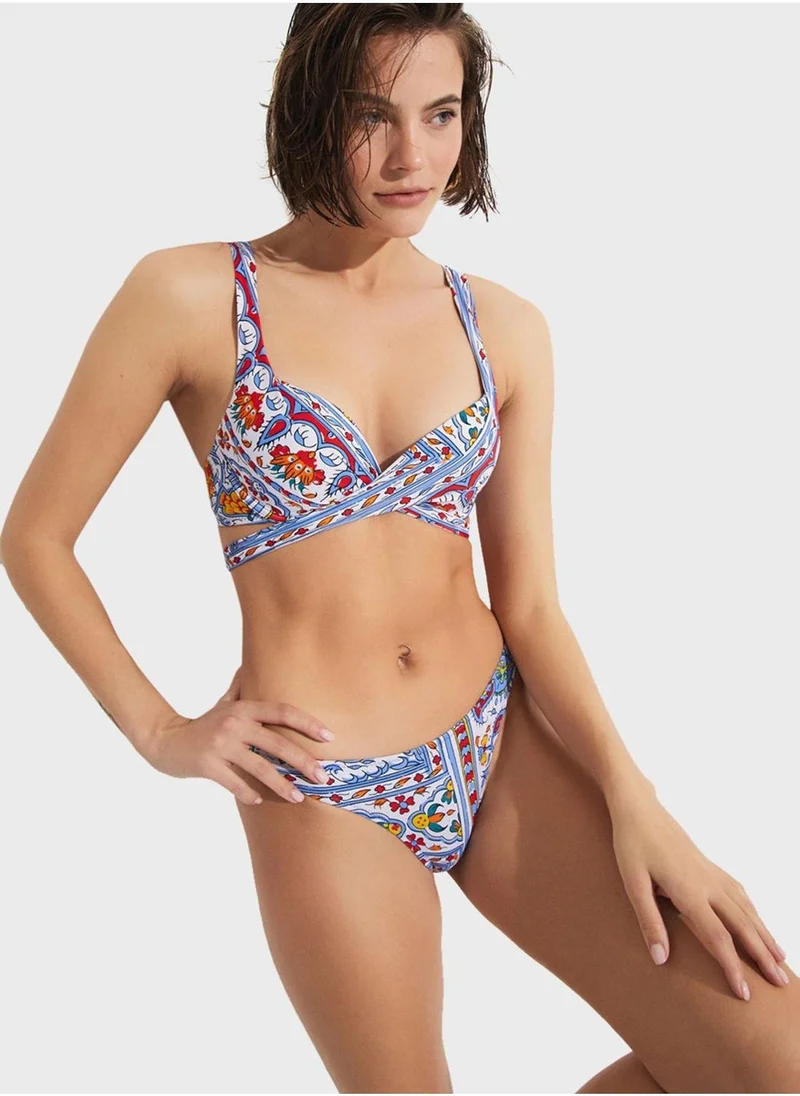 JUNE Printed Bikini Top & Bottom Set