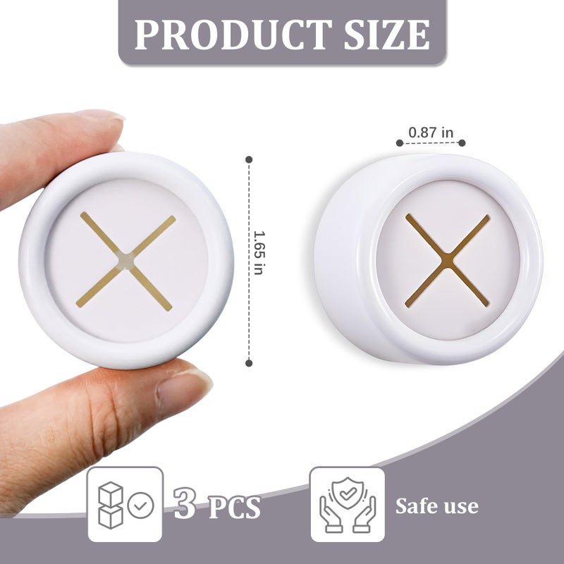 Philbinden 3 Pieces Kitchen Towel Hooks Round Adhesive Dish Towel Hook Premium Chrome Finish & Easy Installation Wall Mount Hand Towel Hook Ideal as Bathroom, Shower or Outdoor Towel Holders (White) - Image 2