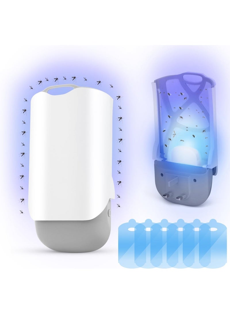 طائرة فخ الحشرات,ترقية فخ الطيران الفاكهة في الأماكن الداخلية,Plug-in Fly Bug Zapper, مع ضوء الليل,ضوء الأشعة فوق البنفسجية يلتقط الذباب, قاتل البعوض للذباب, العثث, ذباب الفاكهة (مع بطاقات لاصقة 6pcs) - Image 1