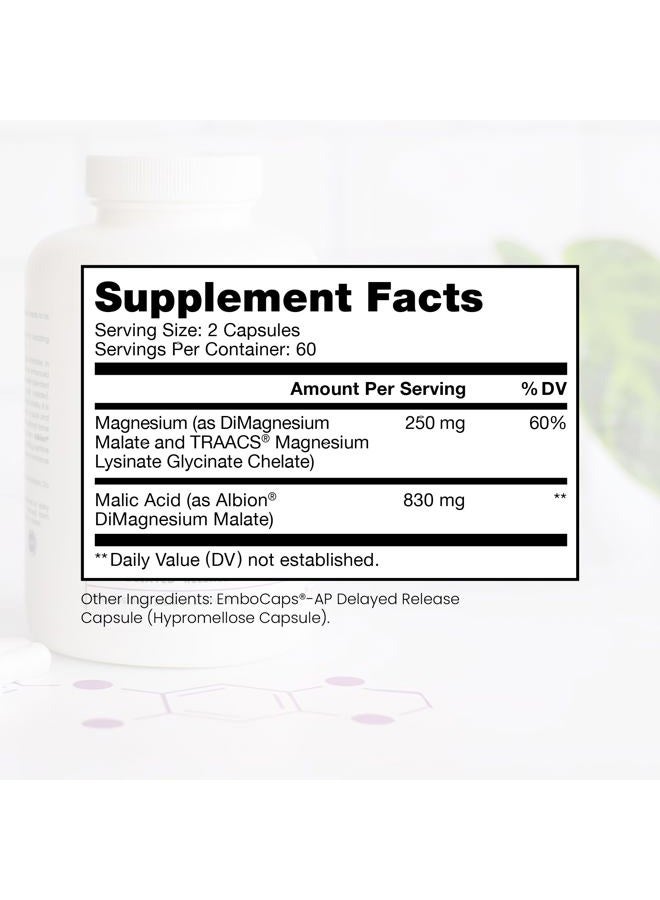 Pure Therapro Rx Optimum Magnesium Lysinate Glycinate & Di-Magnesium Malate, Made in USA | 2 Month Supply | Chelated Magnesium for Maximum Absorption, Supports Bone Health & Energy, Non-GMO - Image 2