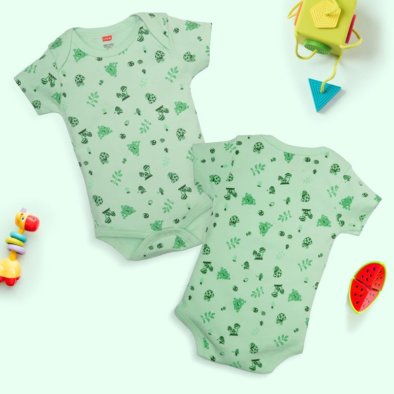 LuvLap Baby Boys & Girls Pack of 3 Half Sleeve Rompers/Bodysuits - 100% Cotton, Size L (6 to 9 Months) - Image 4
