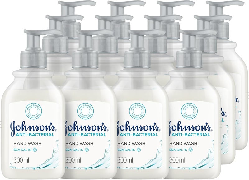 Johnson & Johnson Hand Wash, Anti-Bacterial, Sea Salts, 12x300ml - Image 1