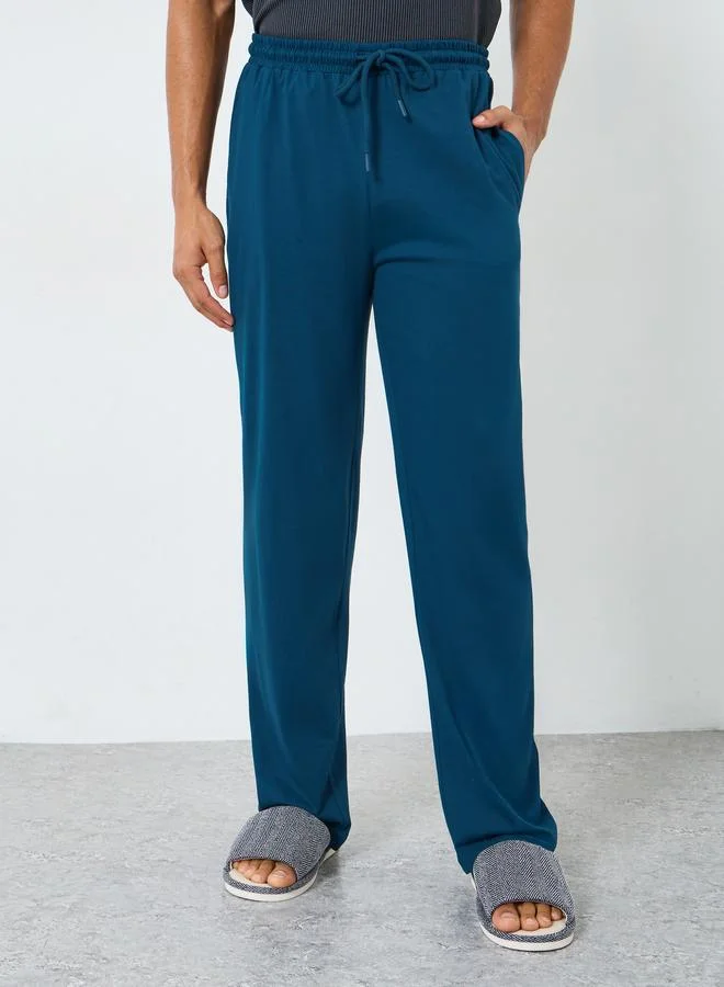 ستايلي بنطال بيجاما واسع بطبعة شعار