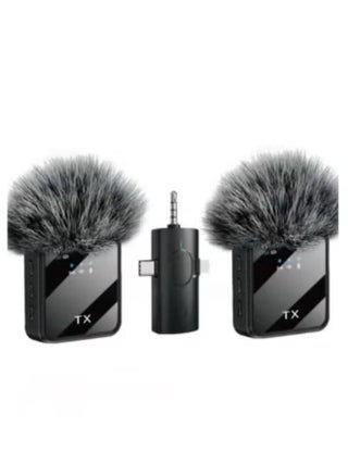 F11-2 Dual Wireless Tie Microphone System – Plug & Play Mini Lavalier Mics with Noise Reduction for Android & iOS – 2.4GHz Wireless Transmission – Ideal for Vlogging, Live Streaming, Interviews, Online Teaching & Video Recording – Includes Two Clip-On Microphones - pzsku/Z2658C474E450B680D19FZ/45/1749728852/59b00edc-51fc-4b4d-aa9a-44ad946a0ba9