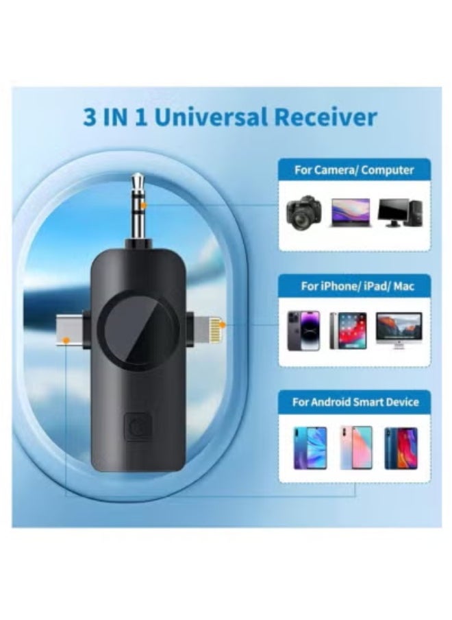 Tx F11-2 Dual Wireless Tie Microphone System – Plug & Play Mini Lavalier Mics with Noise Reduction for Android & iOS – 2.4GHz Wireless Transmission – Ideal for Vlogging, Live Streaming, Interviews, Online Teaching & Video Recording – Includes Two Clip-On Microphones  - Image 5