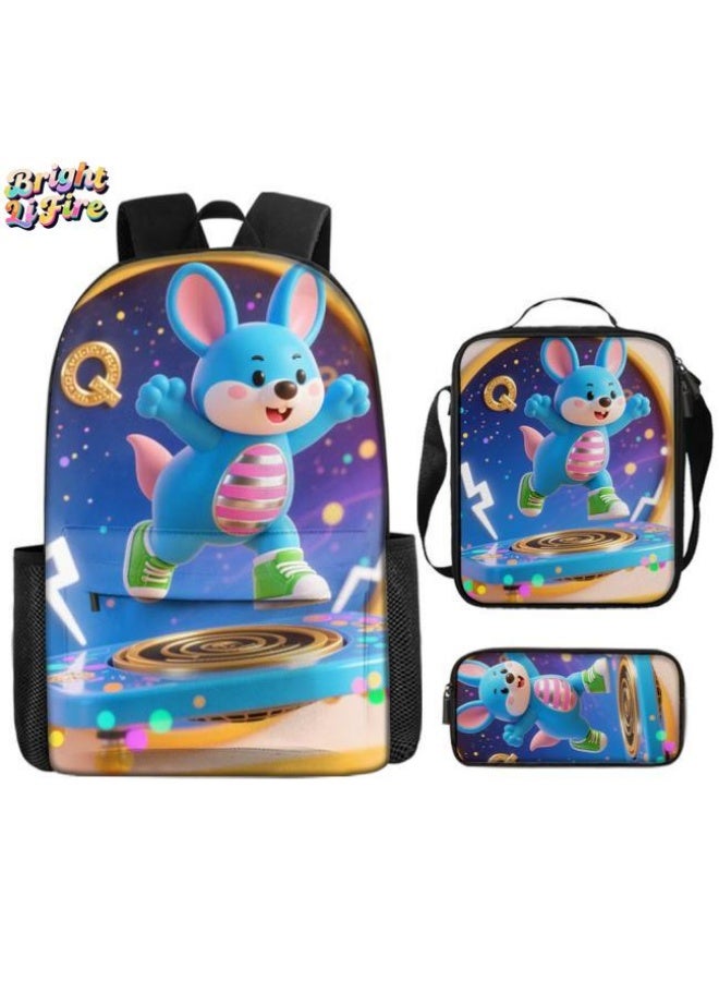 Bright Li Fire Students and children are very moved! Cute cartoon bag three-piece set, essential for travel (available for students, children, friends on outings, mountain climbing, school, etc.) - 68 - Image 1