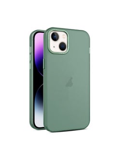 Case Cover For iPhone 14 Plus Frosted Translucent Mist Phone Case Green