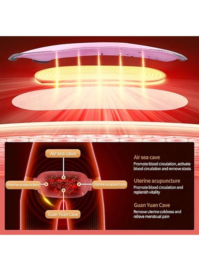 حزام الدورة الشهرية الكهربائي – وسادة علاج حراري لتخفيف آلام الدورة – مريح وقابل للتعديل للبطن وأسفل الظهر - Image 4