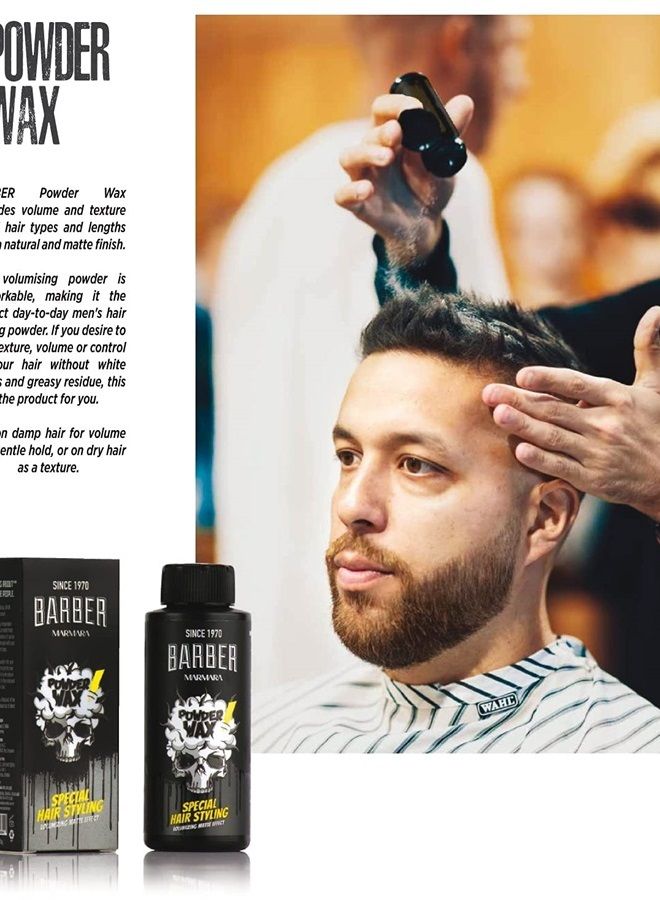 BARBER MARMARA Hair Powder Men 20gr - Hair powder with matt effect for women & men, Styling powder matt look, Modeling styling powder, Barber Shop Matte Powder, Volume powder (1 Bottle) - Image 4