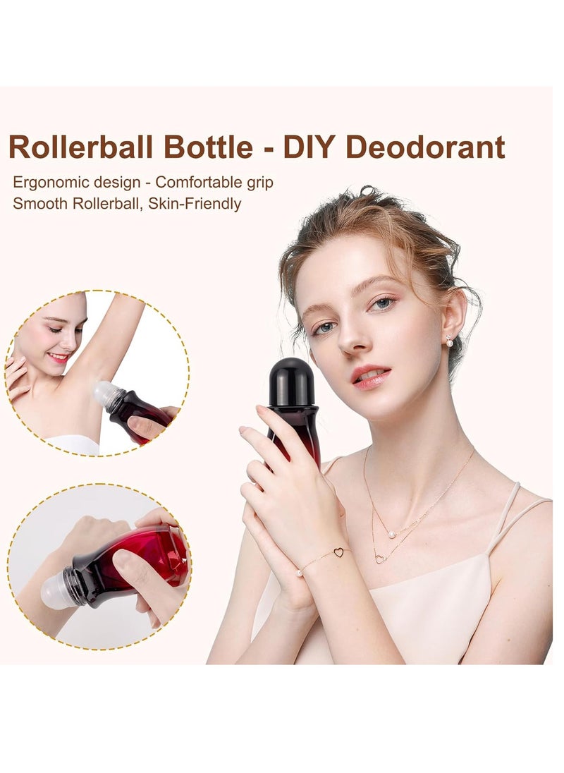 JIUWU JIUWU Roll On Bottles for Deodorant 50 ML Rollerball Bottle For Amber Oil 3pcs Roller Bottles For Essential Oils With Multi-Function Bottle Opener Empty Travel Size Bottles For Perfumes（Plastic Ball）  - Image 2