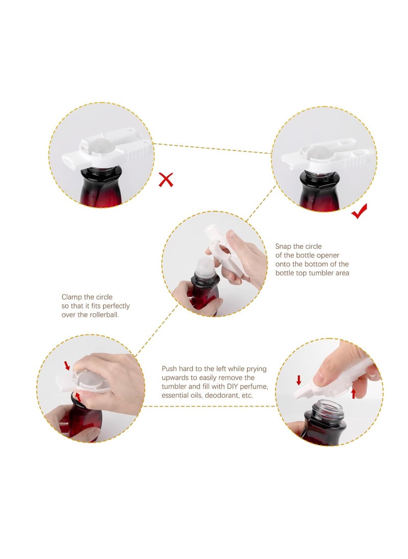 JIUWU JIUWU Roll On Bottles for Deodorant 50 ML Rollerball Bottle For Amber Oil 3pcs Roller Bottles For Essential Oils With Multi-Function Bottle Opener Empty Travel Size Bottles For Perfumes（Plastic Ball）  - Image 3