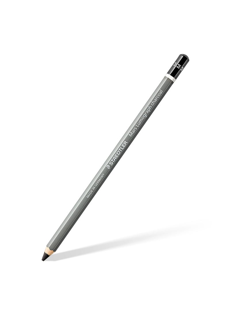 STAEDTLER STAEDTLER Mars Lumograph Charcoal Pencils Blister Pack of 3 Charcoal Pencils H M S 1 Blending Stump No 4 100C_SBK4  - Image 4