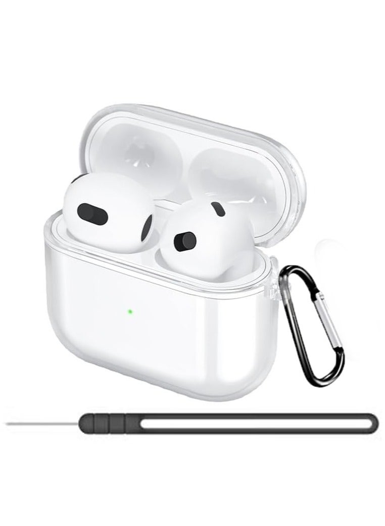 QIRG For AirPods 4 Accessories Shockproof Case Cover Portable & Protective Hard Cover for Apple Airpods 4 (2024 (Front LED Visible) - Transparent