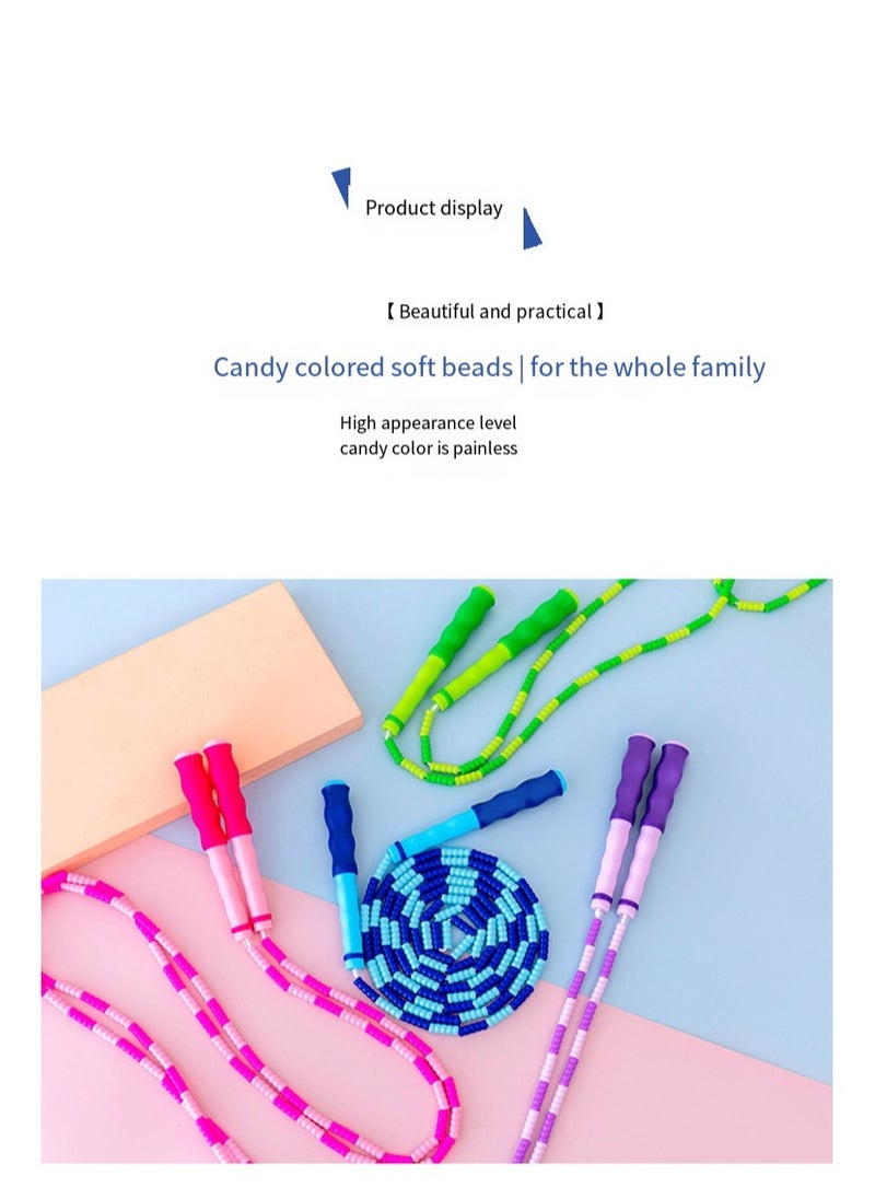 Generic Children and primary and secondary school students, bamboo skipping rope, pattern skipping rope, color skipping rope, racing rope, fitness and weight loss  - Image 2