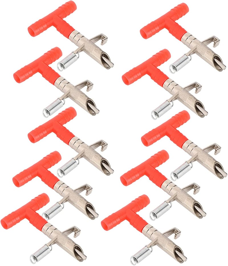 Generic 10PCS Rabbit Nipple Drinkers, Alloy Cast Hook Nozzle Drinkers, Hanging Spring Design with Duck Bill & Watertight Design, Ideal for Poultry Clean Drinking No Leakage - Image 1