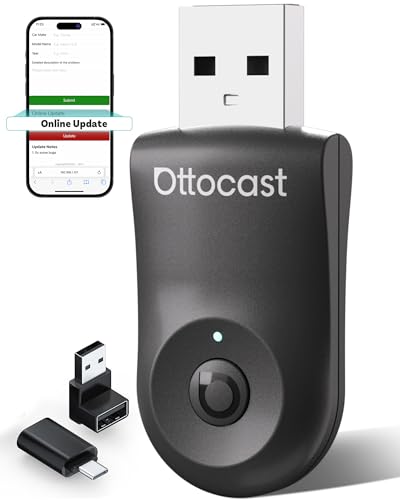 OTTOCAST Mini 2025 Wireless CarPlay & Android Auto 2-in-1 Adapter, Plug & Play, 5GHz WiFi, Auto Connect for iPhone & Android, Fits 98%+ OEM Wired CarPlay Cars - Image 1