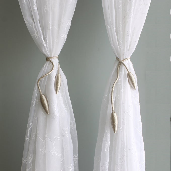 2 PIECES CURTAIN TIEBACKS CLIPS CREATIVE WINDOW DRAPE TWIST TIE BACKS EUROPEAN STYLE CUSTOM MADE CURTAIN HOLDERS DECORATIVE DRAPERIES HOLDBACKS BEIGE