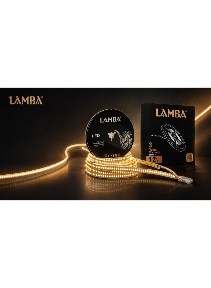 LAMBA LED Profile Strip Light Kit, 2 Rolls × 5m Each, Warm 2700K, Flexible LED Strip, Energy Saving, High Brightness, Ideal for Indoor Decoration, Ceiling Profiles & Gypsum Board - Image 2