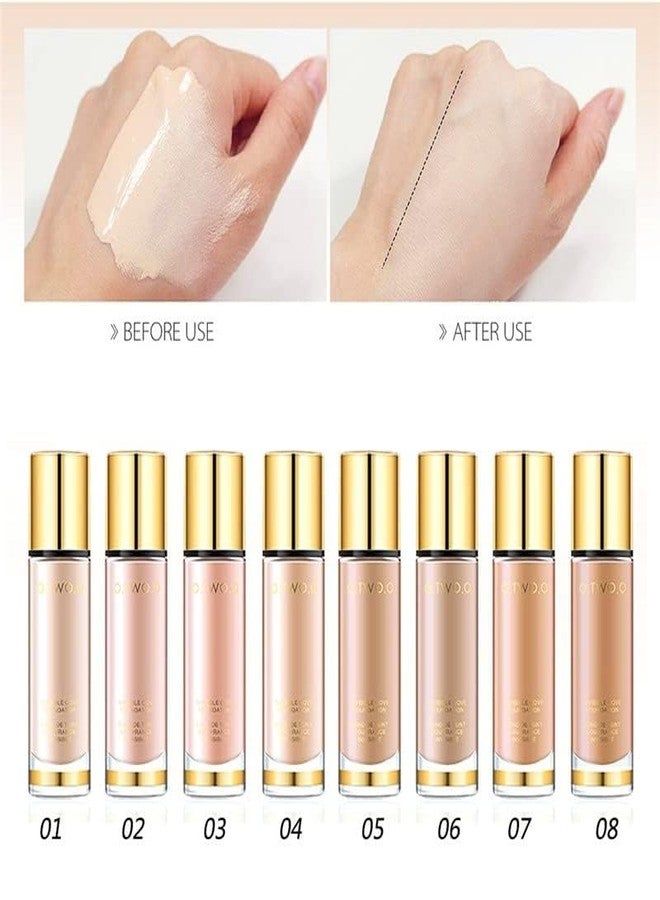 COSLUXE O TWO O GOLD Liquid Foundation, Invisible Full Coverage Makeup Foundation,FACE MAKEUP 30ml (08) - Image 3