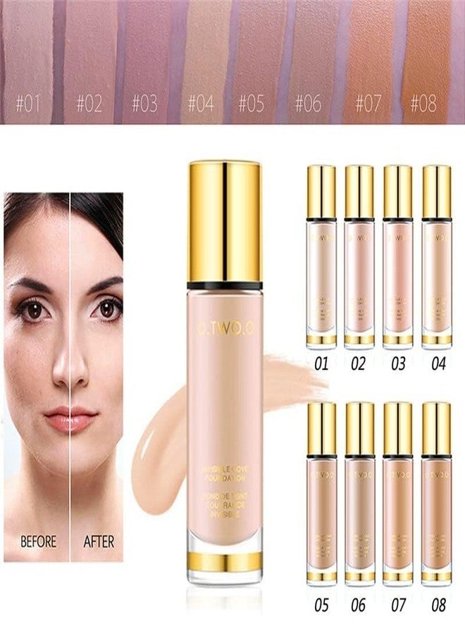 COSLUXE O TWO O GOLD Liquid Foundation, Invisible Full Coverage Makeup Foundation,FACE MAKEUP 30ml (08) - Image 2
