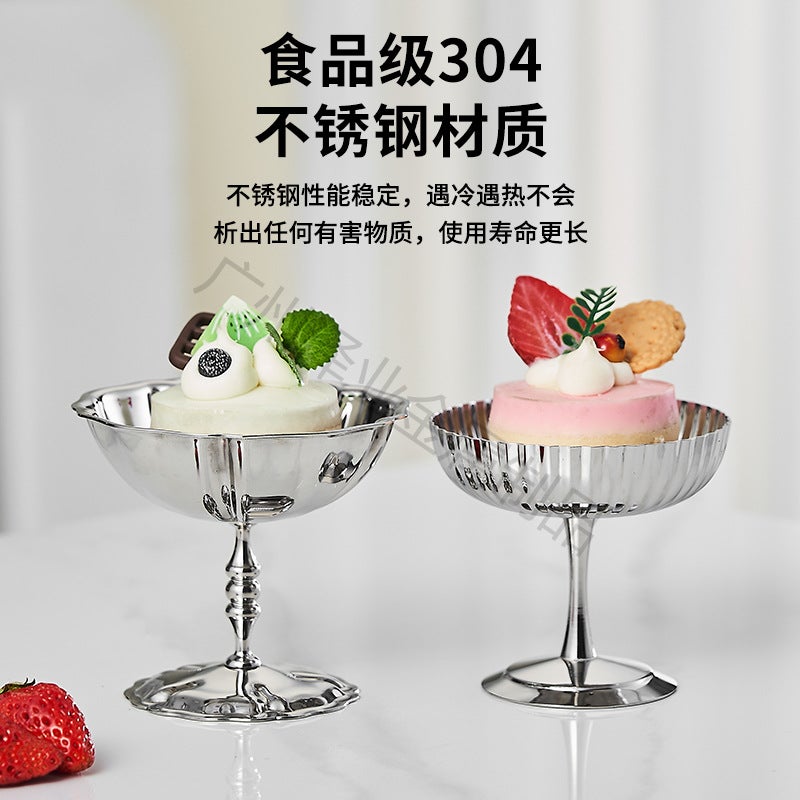 304 Stainless Steel Ice Cream Cup Entry Luxury Ins Goblet Pudding Dessert Cup Cocktail Cup Smoothie Bowl Ice Cream Cup - Image 3